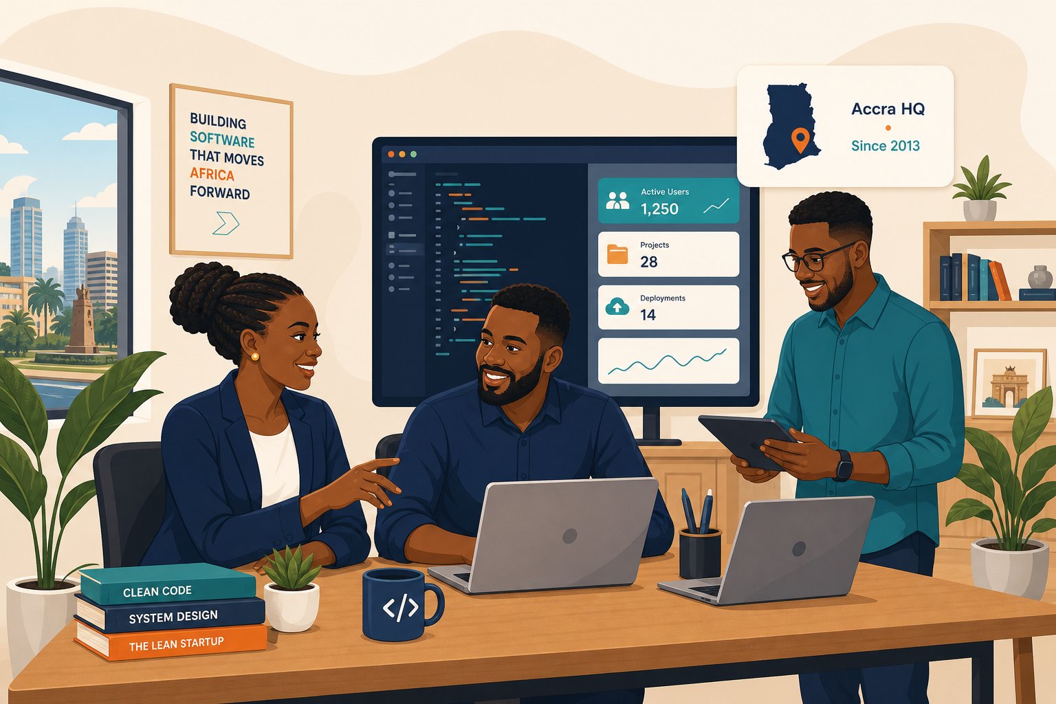 Bluevels software team collaborating